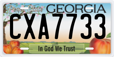 GA license plate CXA7733