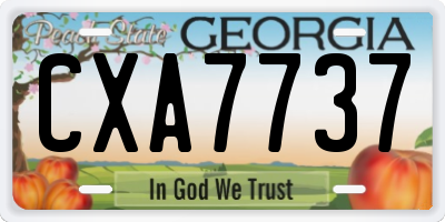 GA license plate CXA7737