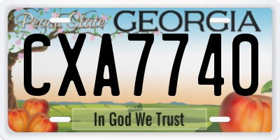 GA license plate CXA7740