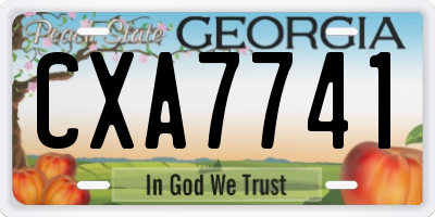 GA license plate CXA7741