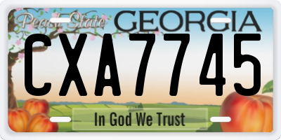 GA license plate CXA7745