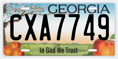 GA license plate CXA7749