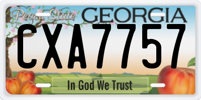 GA license plate CXA7757