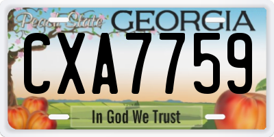 GA license plate CXA7759