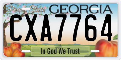 GA license plate CXA7764