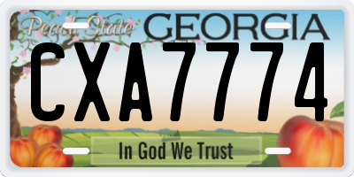 GA license plate CXA7774