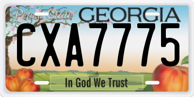 GA license plate CXA7775