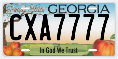 GA license plate CXA7777