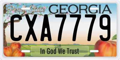GA license plate CXA7779
