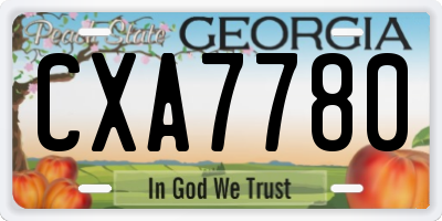 GA license plate CXA7780