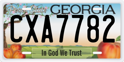 GA license plate CXA7782