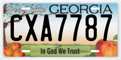 GA license plate CXA7787