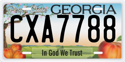 GA license plate CXA7788
