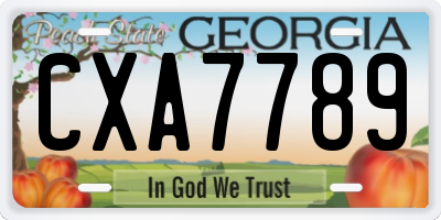 GA license plate CXA7789