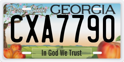 GA license plate CXA7790