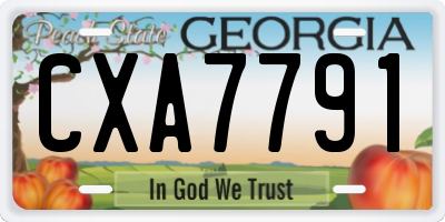 GA license plate CXA7791
