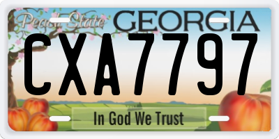 GA license plate CXA7797