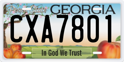 GA license plate CXA7801