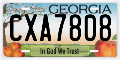 GA license plate CXA7808
