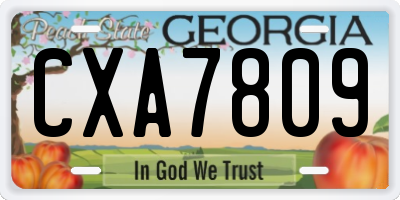 GA license plate CXA7809