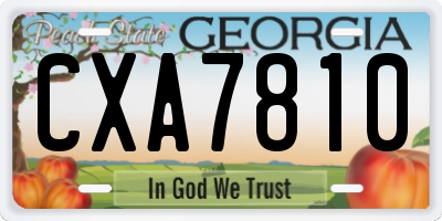 GA license plate CXA7810