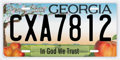 GA license plate CXA7812