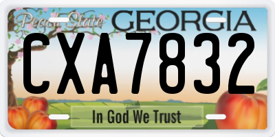 GA license plate CXA7832