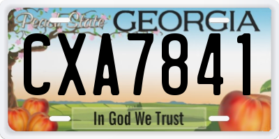 GA license plate CXA7841