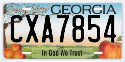 GA license plate CXA7854