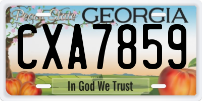 GA license plate CXA7859