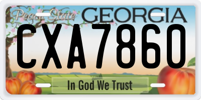 GA license plate CXA7860