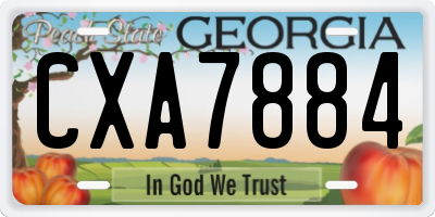 GA license plate CXA7884
