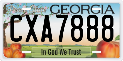 GA license plate CXA7888