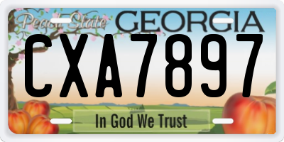 GA license plate CXA7897