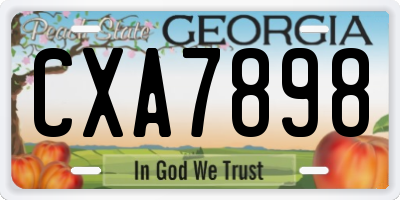 GA license plate CXA7898