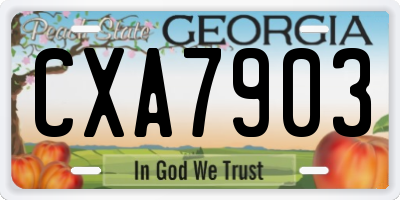 GA license plate CXA7903