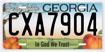 GA license plate CXA7904
