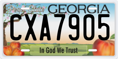 GA license plate CXA7905