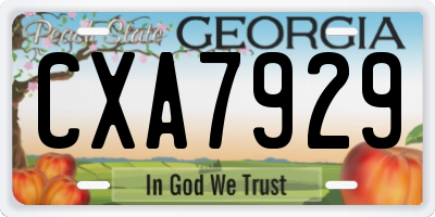 GA license plate CXA7929