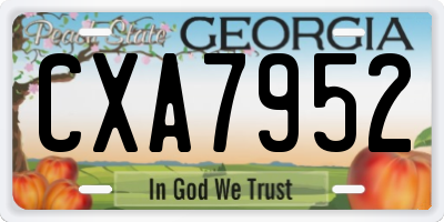 GA license plate CXA7952