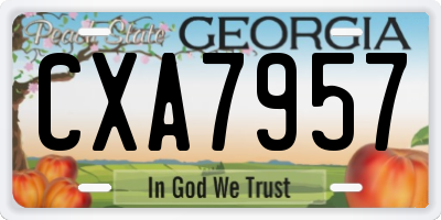 GA license plate CXA7957