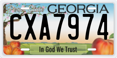 GA license plate CXA7974