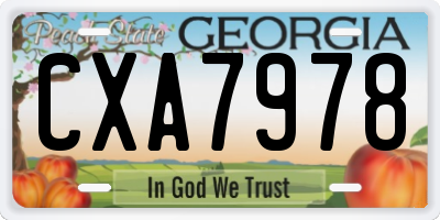 GA license plate CXA7978