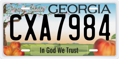 GA license plate CXA7984