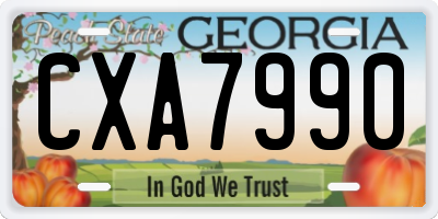 GA license plate CXA7990