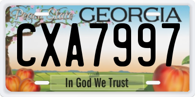 GA license plate CXA7997
