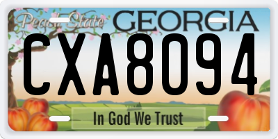 GA license plate CXA8094