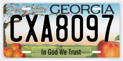 GA license plate CXA8097