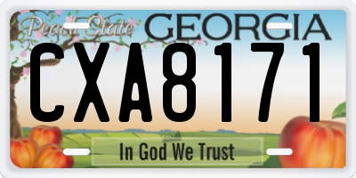 GA license plate CXA8171