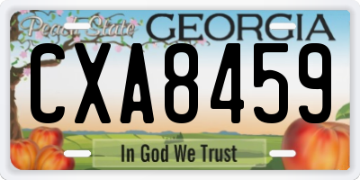 GA license plate CXA8459